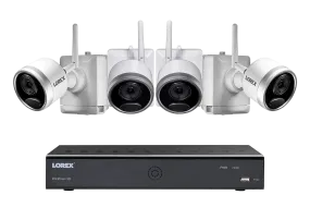 1080p Wire Free Camera System with Four Battery-Powered Cameras, 65ft Night Vision, Two-Way Audio, and a 1TB Hard Drive