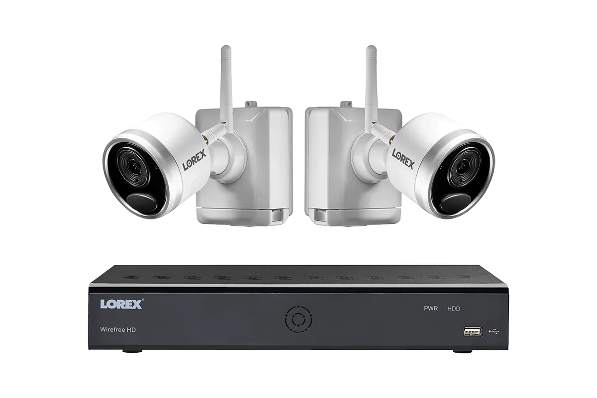 1080p Wire Free Camera System with Two Battery-Powered Cameras, 65ft Night Vision, Two-Way Audio, and a 1TB Hard Drive