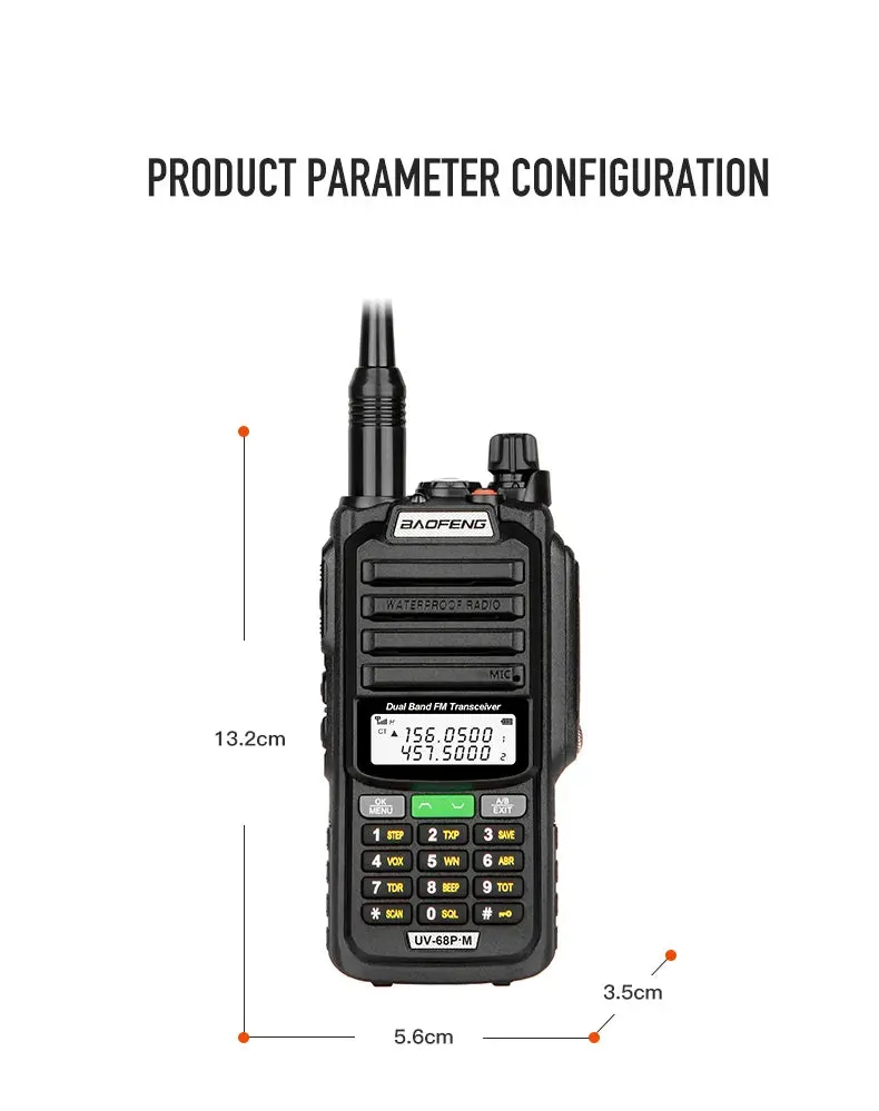 2023 Baofeng UV-68 Pro Max V2 10W IP68 Walkie Talkie Waterproof High Power CB Ham Long Range UV68 portable Two Way Radio hunting