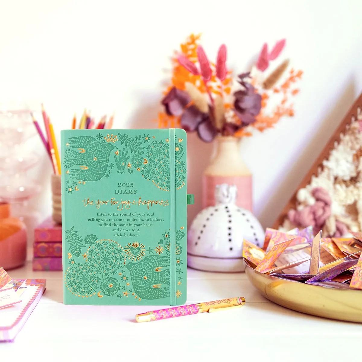 2025 Diary Planner | The Year for Joy & Happiness - Tahitian Turquoise