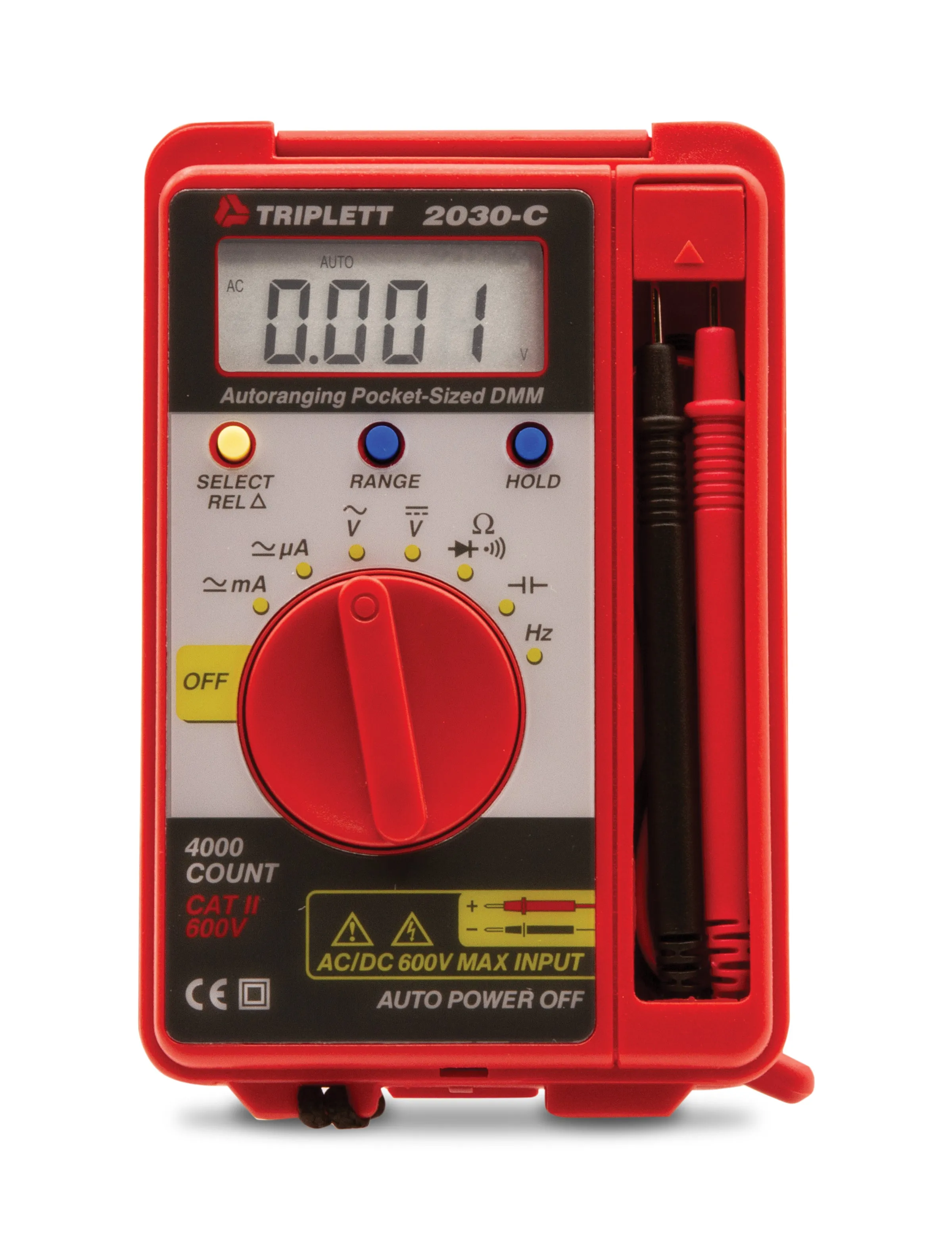 3 ¼ Digit 4000 Count Pocket Digital Multimeter: CAT II 600V - (2030-C)