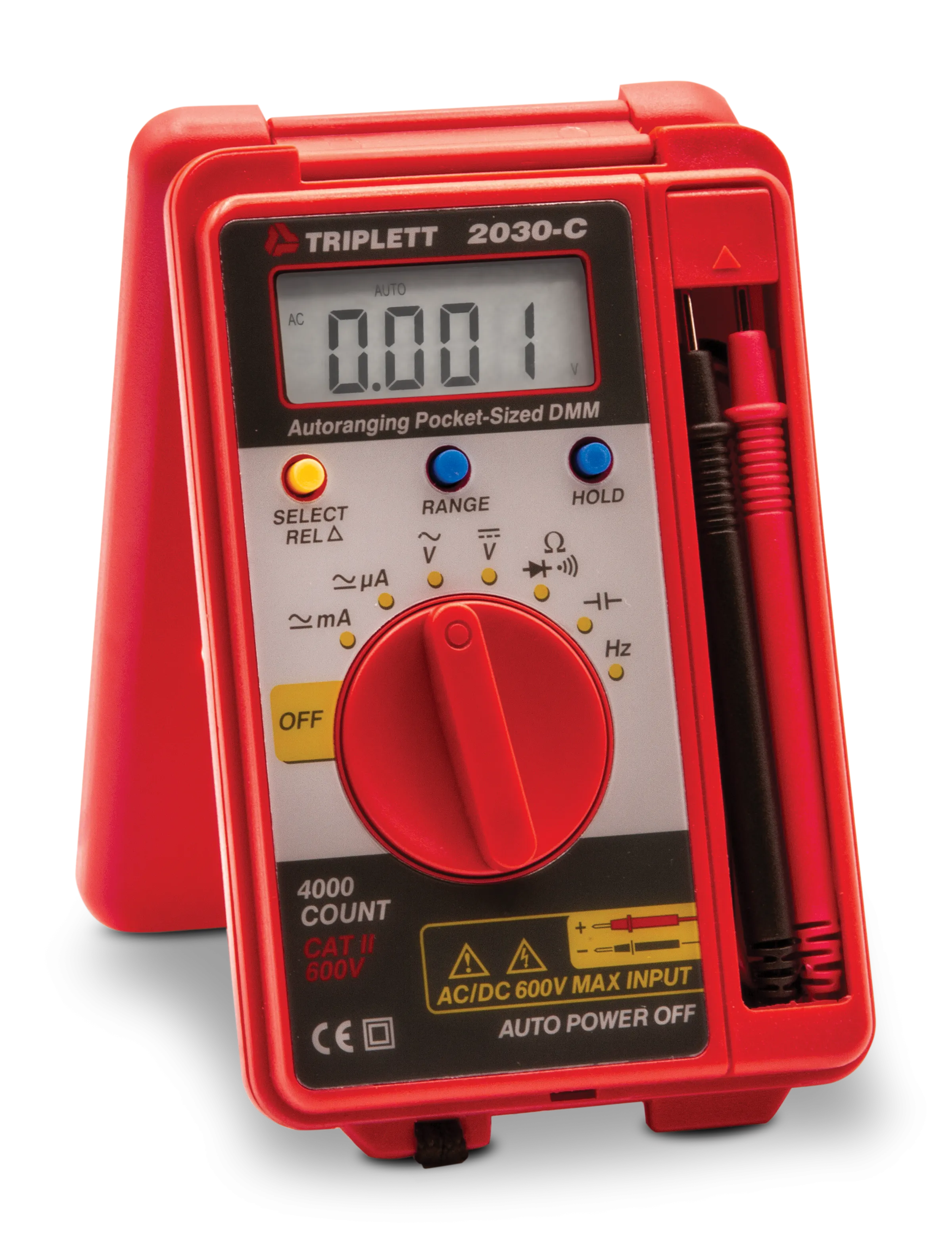 3 ¼ Digit 4000 Count Pocket Digital Multimeter: CAT II 600V - (2030-C)