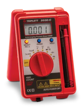 3 ¼ Digit 4000 Count Pocket Digital Multimeter: CAT II 600V - (2030-C)