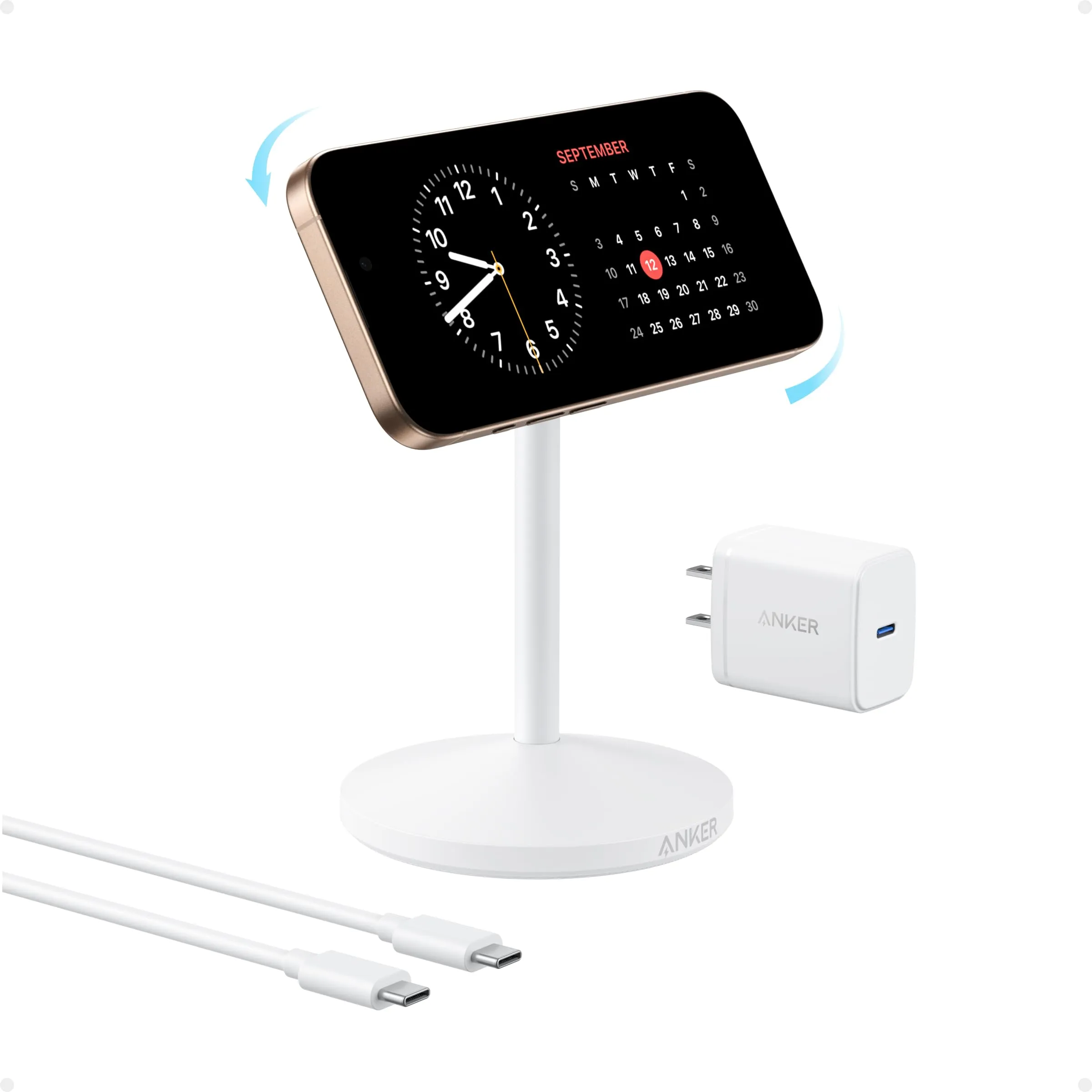 Anker MagGo Wireless Charger (Stand) with Adapter and Cable BOA