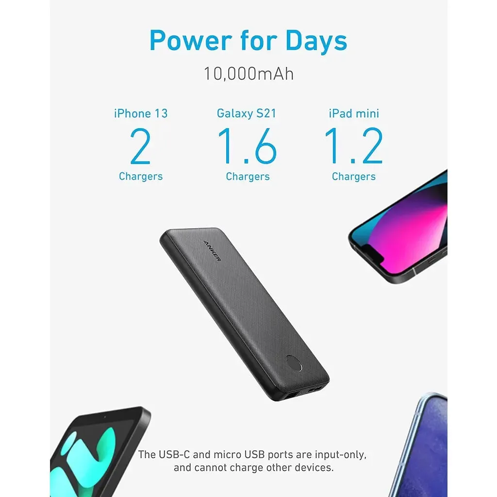 Anker Power Bank PowerCore Metro Slim 10000mAh Fast Charge Portable Charger A1229