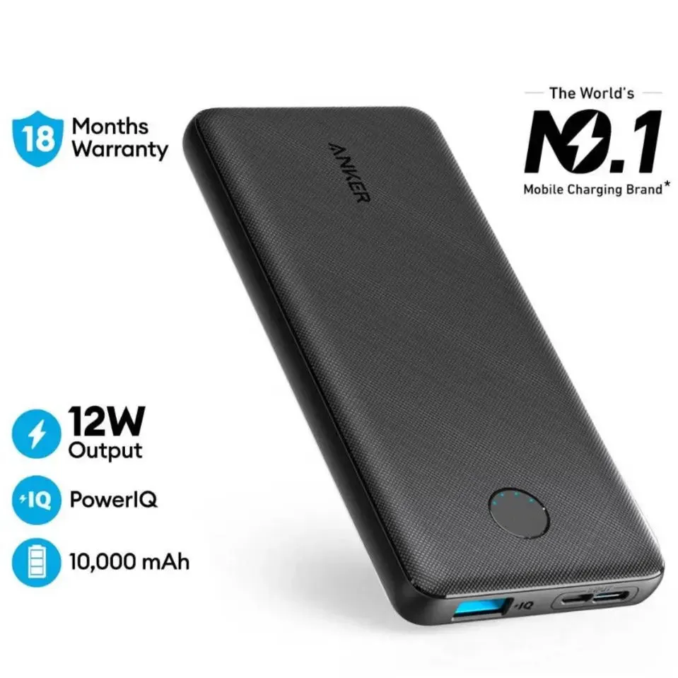 Anker Power Bank PowerCore Metro Slim 10000mAh Fast Charge Portable Charger A1229