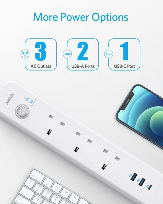 Anker PowerExtend USB 3 Strip With 1 Power Delivery 18W USB-C Port