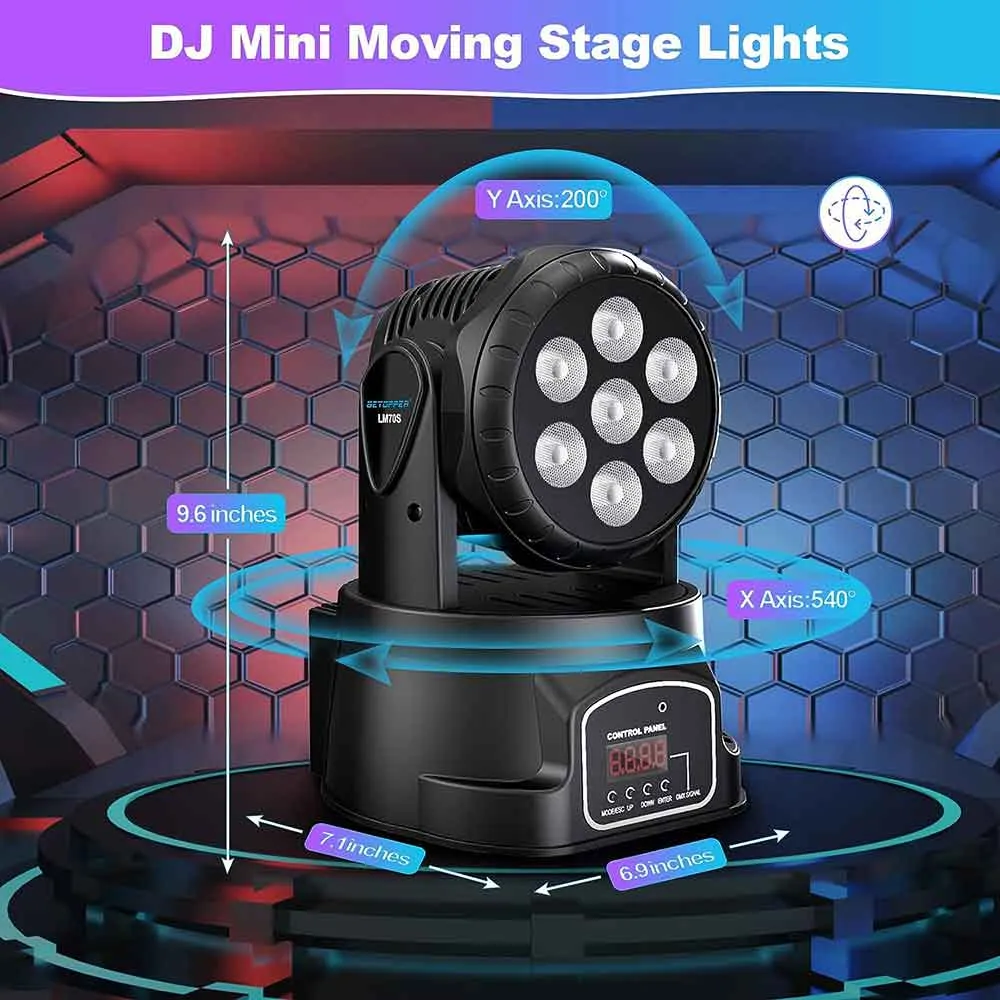 Betopper 7x8W RGBW Moving Head  Lights For KTV DJ Disco Stage