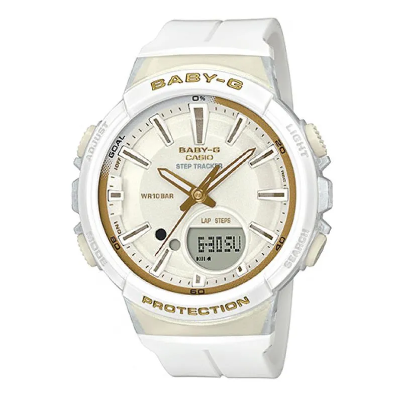 Casio Baby-G For Running Series Step Tracker White Resin Strap Watch BGS100GS-7A