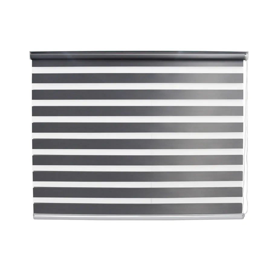 Dark Grey Zebra Blackout Blinds