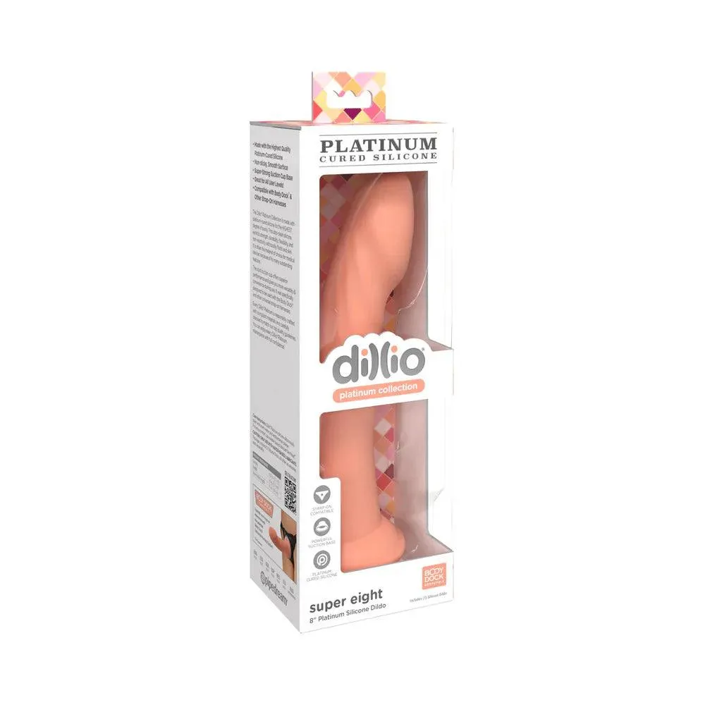 Dillio Platinum Collection Super Eight 8 in. Silicone Dildo