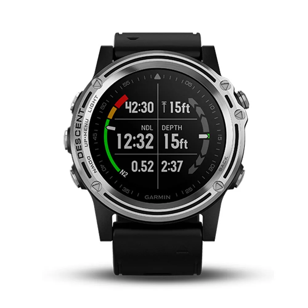 Garmin Descent Mk1 Silver Sapphire with Black Band