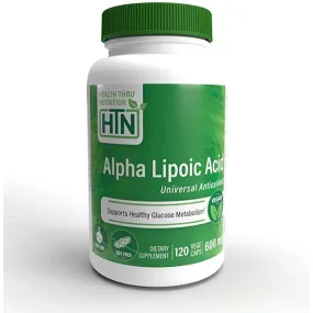 Health Thru Nutrition, Alpha Lipoic Acid (ALA) 600 mg Vegan NON-GMO, 120 Veggie Capsules