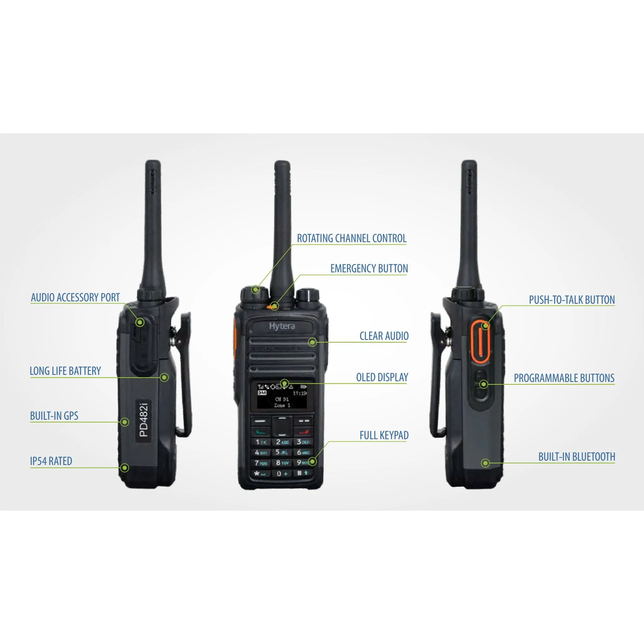 Hytera PD482i Portable Two-Way Radio - Digital (DMR)