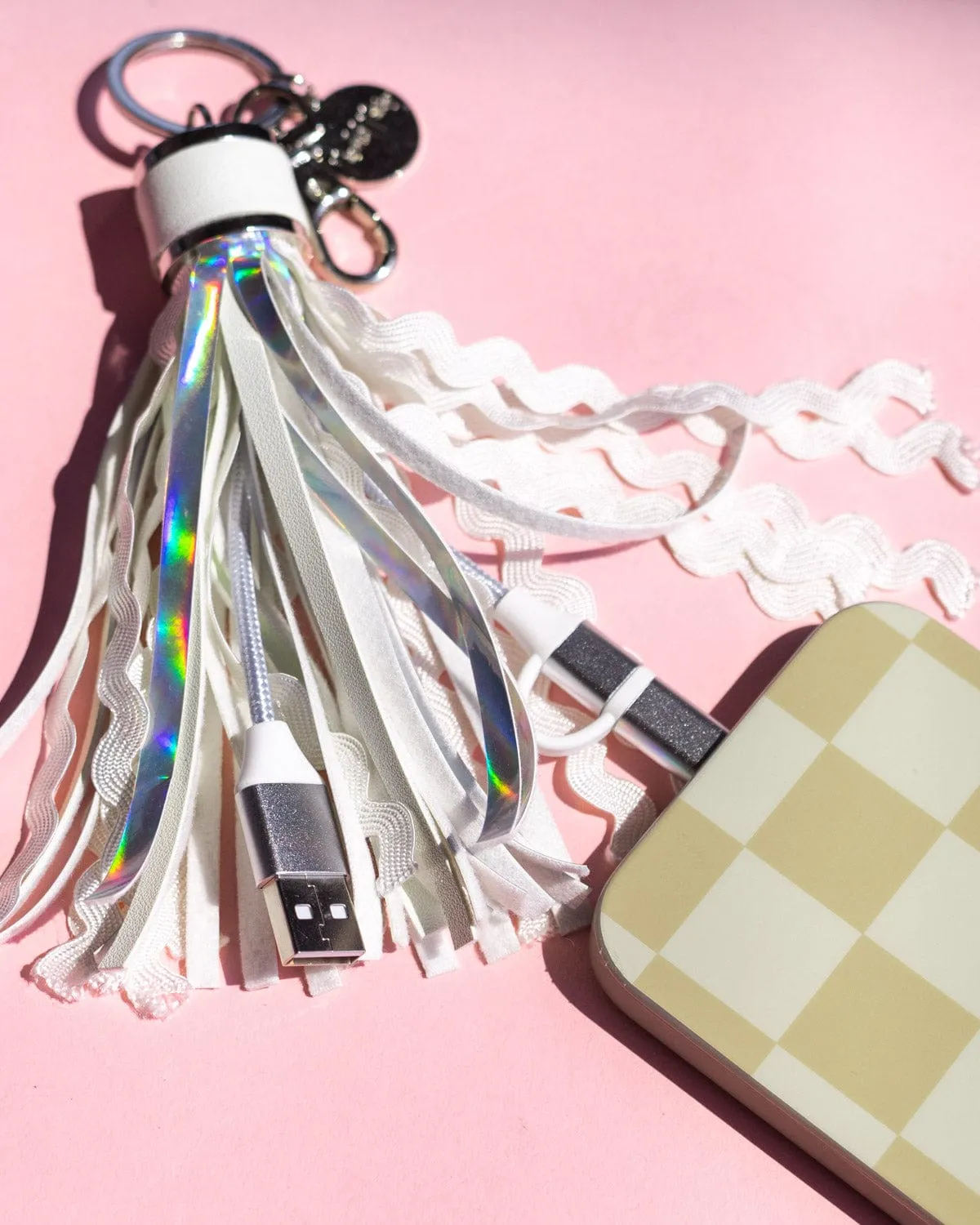 More Metallic Charging Tassel Keychain For iPhone or Android