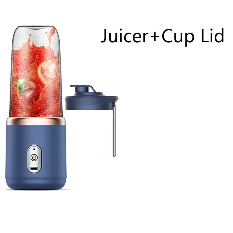 Portable Electric Juicer 6 Blades - Automatic Smoothie Blender