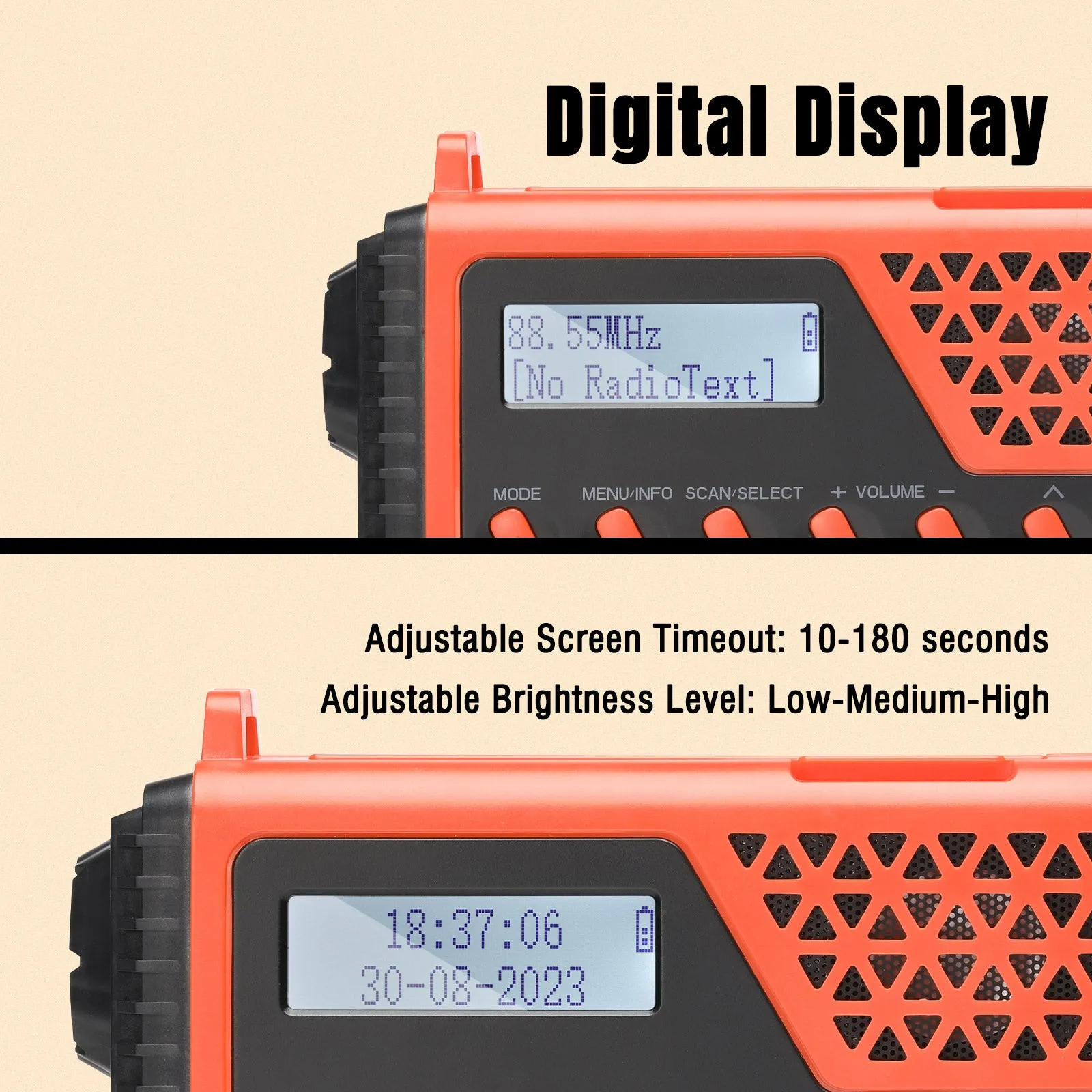 Raddy SD10 Emergency Radio | DAB/DAB /FM/Bluetooth | Solar Crank | Power Bank | SOS | Alarm Clock | Headphone Jack