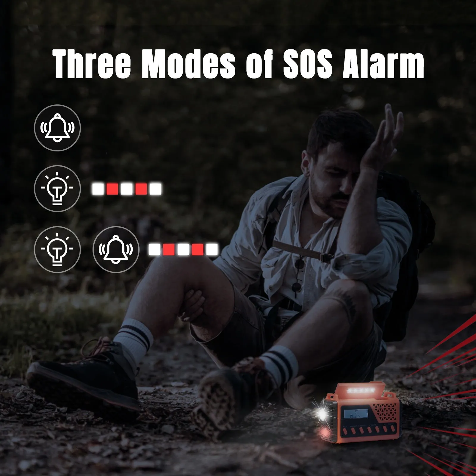 Raddy SD10 Emergency Radio | DAB/DAB /FM/Bluetooth | Solar Crank | Power Bank | SOS | Alarm Clock | Headphone Jack