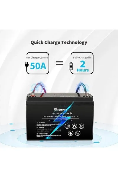 Renogy 12V 100Ah Lithium Iron Phosphate Battery with Bluetooth