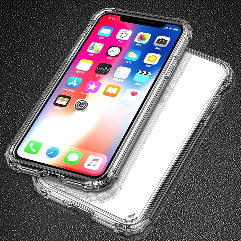 Shockproof Bumper Transparent Silicone Phone Case For iPhone