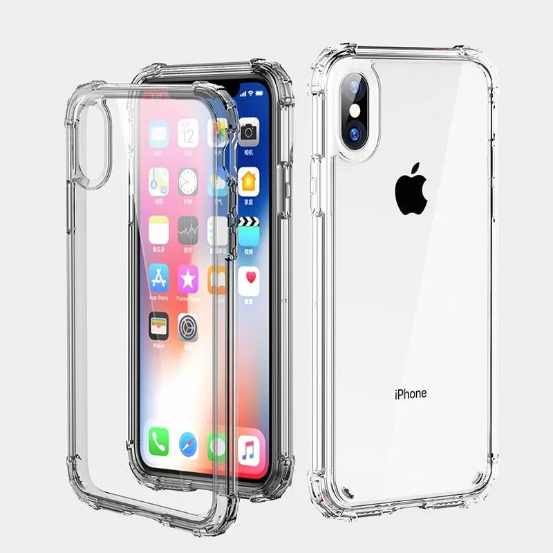 Shockproof Bumper Transparent Silicone Phone Case For iPhone