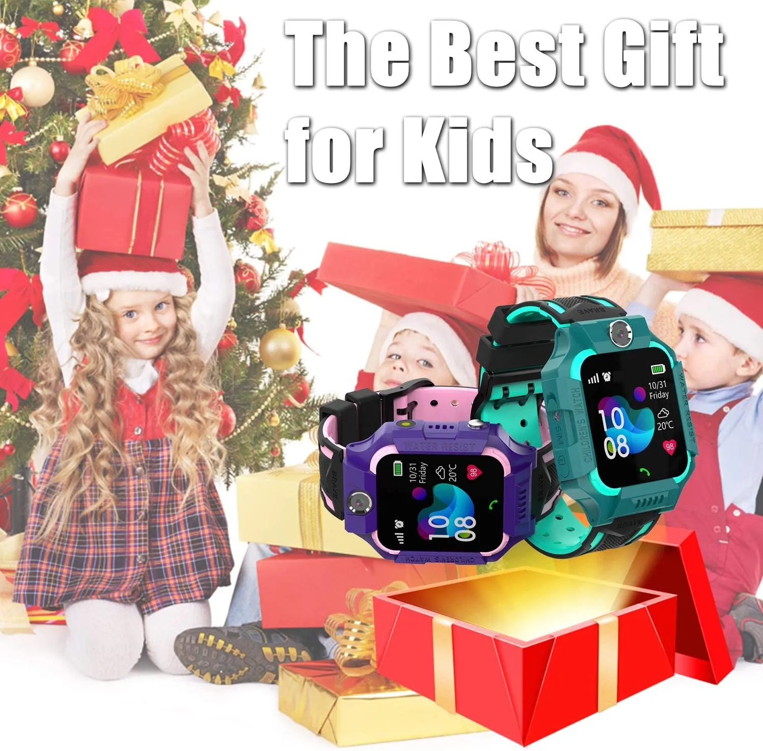 Smart Watch Phone Kids - Children Smartwatch Boys Girls with SOS Need 2G SIM to Call, 14 Puzzle Games Music MP3 MP4 HD Selfie Camera Calculator Alarms Timer Pedometer for Boys Girls Students,Black