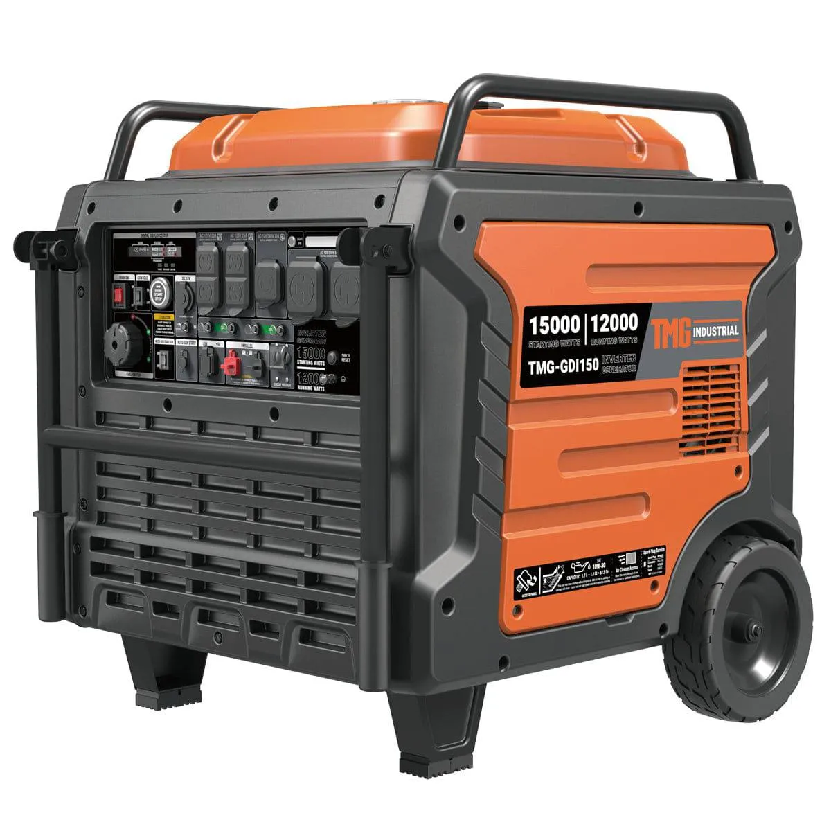 TMG Industrial 15000 Watt Digital Inverter Portable Generator, 10hrs 50% Load Run Time,  EPA Compliance, TMG-GDI150