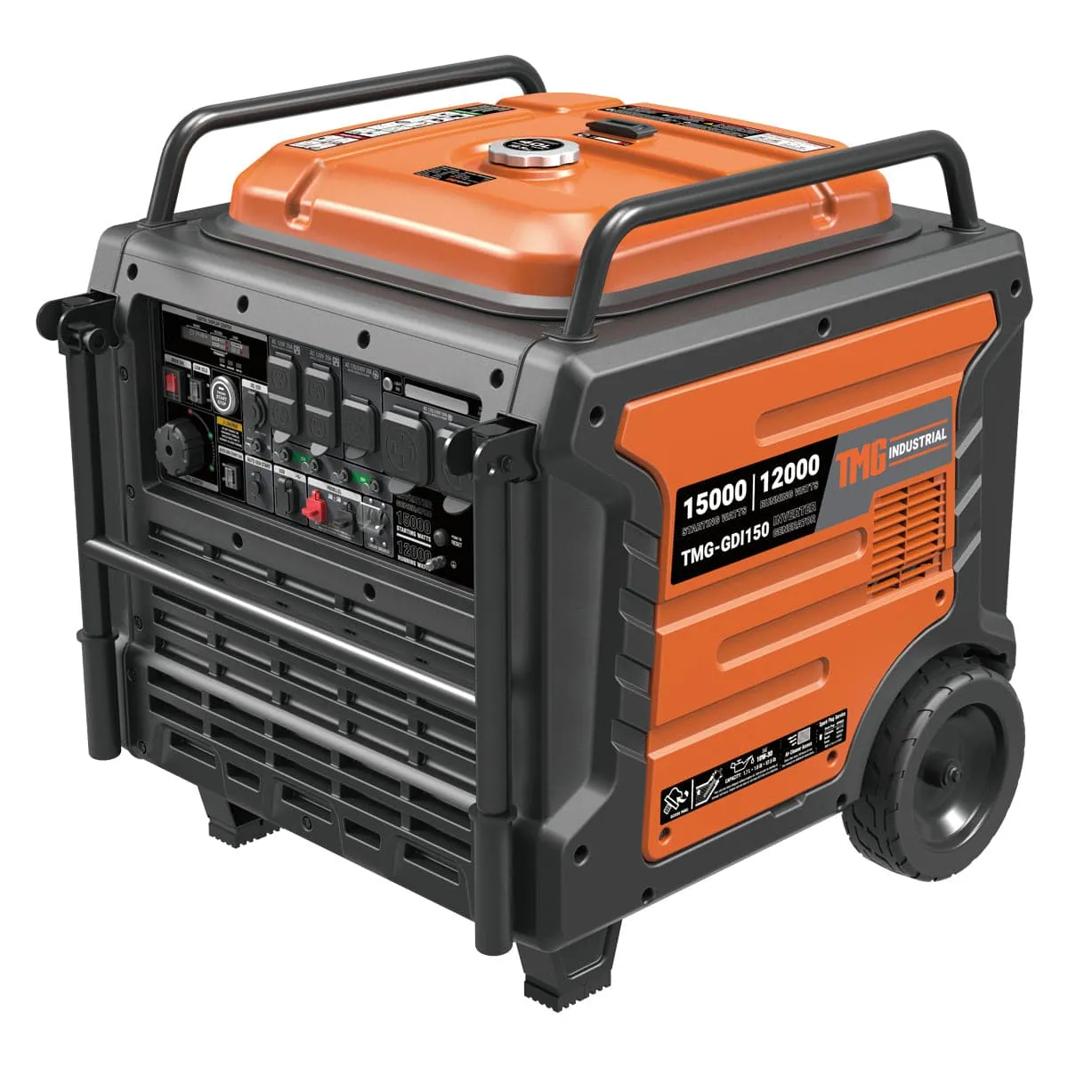 TMG Industrial 15000 Watt Digital Inverter Portable Generator, 10hrs 50% Load Run Time,  EPA Compliance, TMG-GDI150