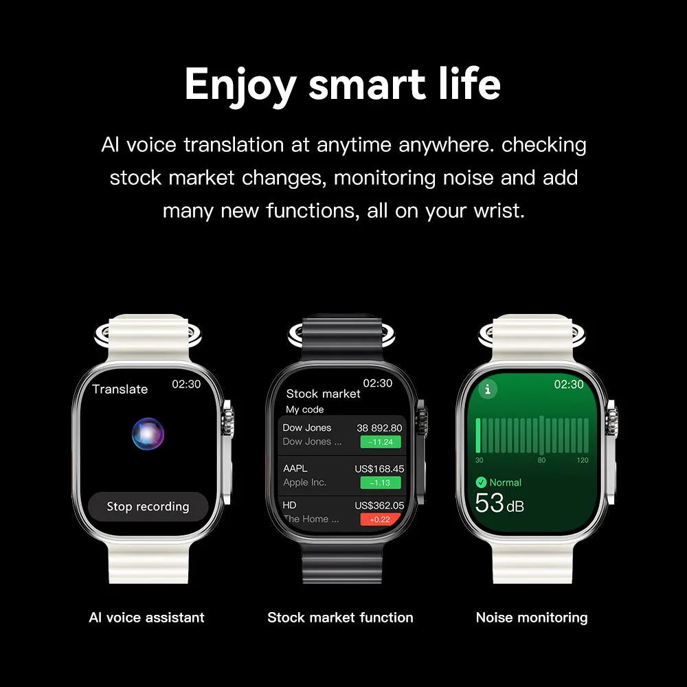 VWAR Watch Ultra 4 Pro Smartwatch 49mm Unibody Titanium Alloy Design| Support WhatsApp reply ChatGPT| 2.1" Screen| 1GB Rom