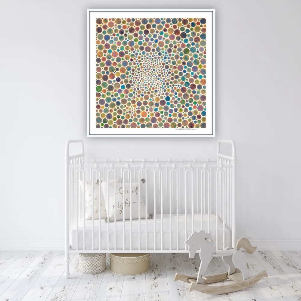 [white circles multicolor][limited edition print by seth b minkin]