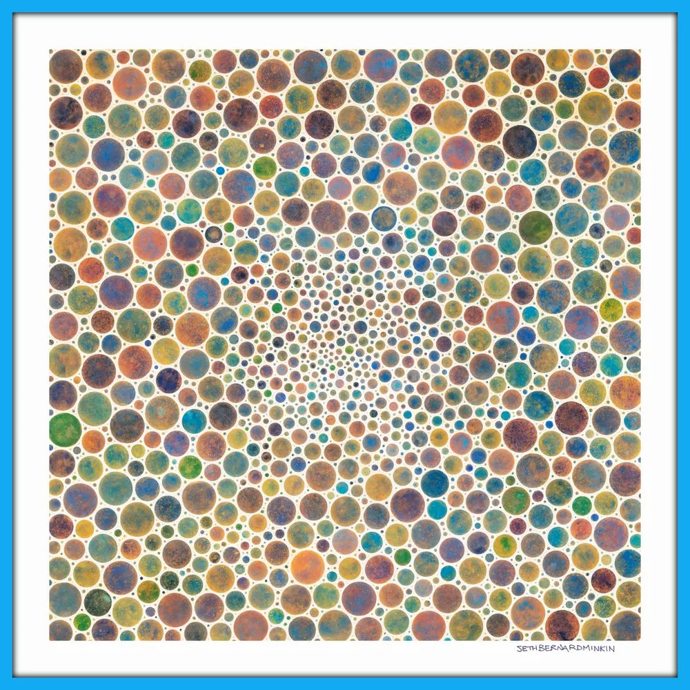 [white circles multicolor][limited edition print by seth b minkin]