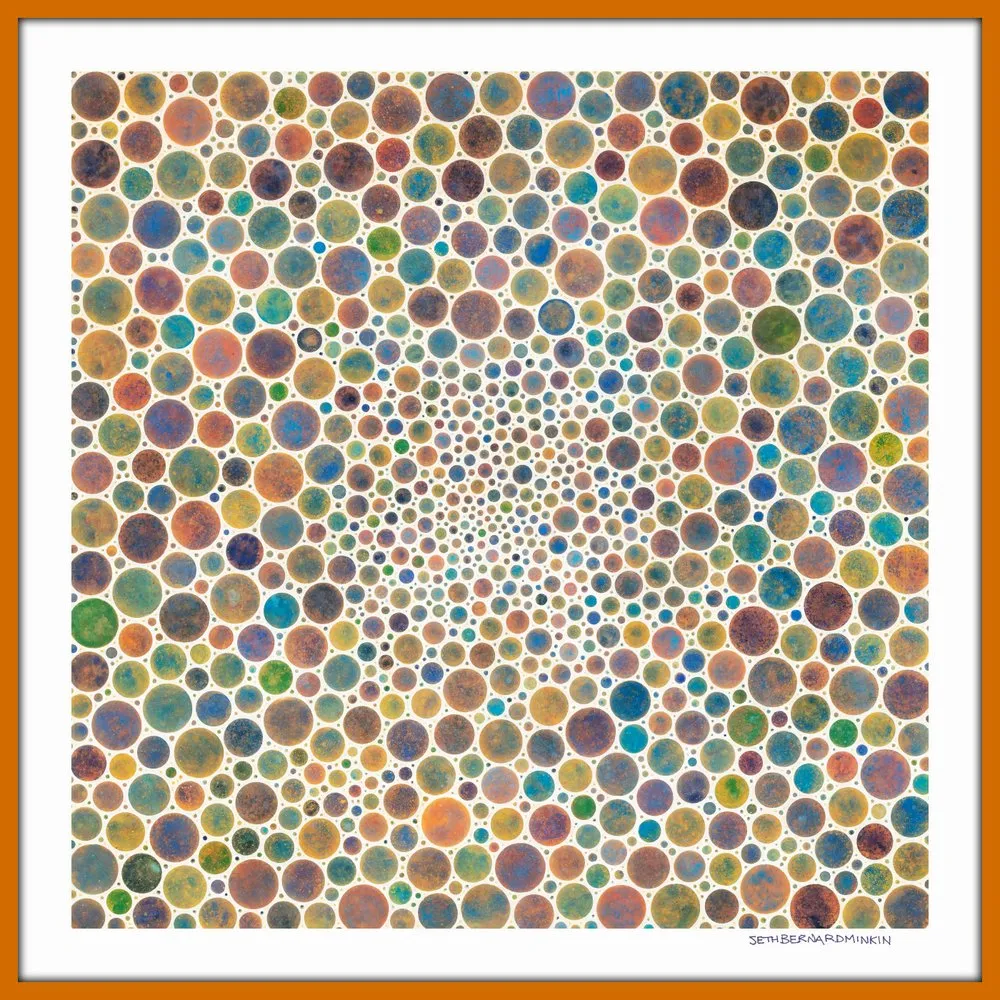 [white circles multicolor][limited edition print by seth b minkin]