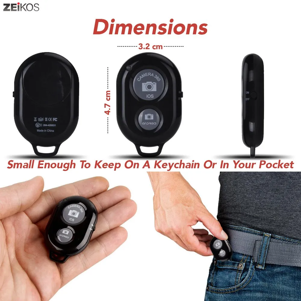 Wireless Bluetooth Camera Shutter Remote- 2 Pack